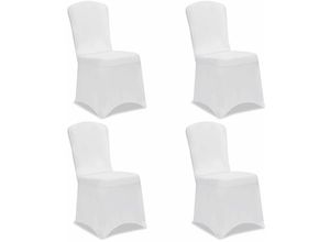 4250525372212 - - detex® Stuhlhussen 4er Pack Stretch Stuhlbezüge Stuhl Hussen Bezug Überwurf Set Hochzeit Party Weihnachten weiß