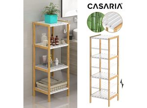 4250525373653 - CASARIA® Badregal Bambus Ablagen Belastbarkeit 30kg Küche Kinderzimmer Wohnzimmer Bad Regal Bücherregal Holzregal Mehrzweckregal verschiedene