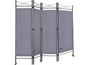 4250525376333 - - Deuba Trennwand Lucca 180x163cm Flexibel Standfuß Blickdicht 30°C Waschbar Stabil Innen Wohnzimmer Paravent Raumtrenner Stellwand anthrazit