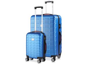 4250525377583 - Monzana® 2er Kofferset Koffer TSA Schloss M und XL Reisekoffer Handgepäck Trolley Case blau