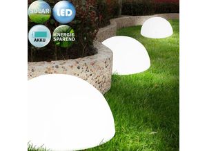 4250525380866 - - monzana® led Solarlampe Außen 3er Set Wetterfest Kugel Halbrund Garten Balkon Solarleuchte Gartenleuchte Wandleuchte Weiß