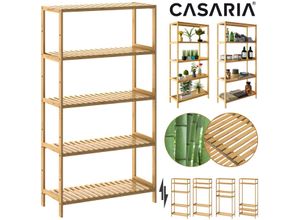 4250525390841 - Casaria Standregal Bambus mit 5 Etagen 130 x 60 x 26cm braun