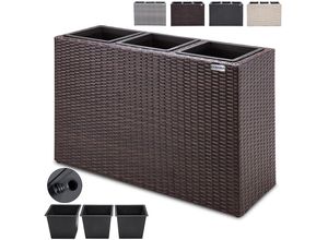 4250525390902 - Casaria Blumenkasten Polyrattan 3er 83 x 60 x 305cm schwarz