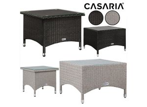 4250525391381 - Casaria Gartentisch - Beistelltisch Polyrattan 58 x 58 x 42cm creme