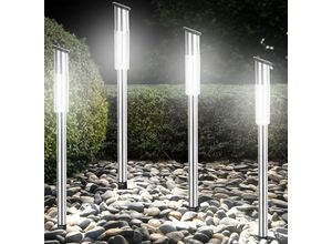 4250525392357 - Deuba® Solarleuchte LED mit Dämmerungssensor 70 x 5cm 4er Set silber   warmweiß