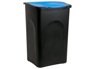 4250525397680 - Deuba® Mülleimer Schwarz Blau Kunststoff 50L