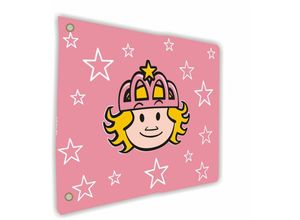 4250533902272 - Fahne 55 cm für Spieltürme Symbol für unerschrockene Entdecker aus wetterfestem Stoff Extrem witterungsbeständig - Prinzessin - Wickey