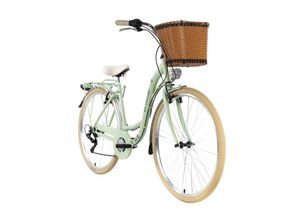 4250547529427 - KS Cycling Damenfahrrad Cityrad 28 Casino mintgrün 6 Gänge RH 48 cm mit Korb