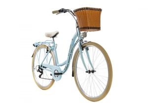 4250547529434 - KS Cycling Damenfahrrad Cityrad 28 Casino blau 6 Gänge RH 48 cm mit Korb