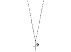 4250564611310 - Kette mit Anhänger NANA KAY Halskette Kreuz Herz Sweet Talisman ST765 Halsketten Gr Silber 925 (Sterlingsilber) Länge 45 cm bunt (silberfarben weiß kristallweiß) Damen Ketten mit Anhänger