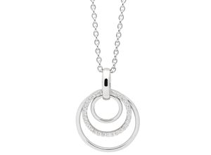 4250564642826 - Kette mit Anhänger NANA KAY Swinging Silver Kreise ST1589 Halsketten Gr Silber 925 (Sterlingsilber) Länge 45 cm bunt (silberfarben weiß weiß) Damen Ketten mit Anhänger