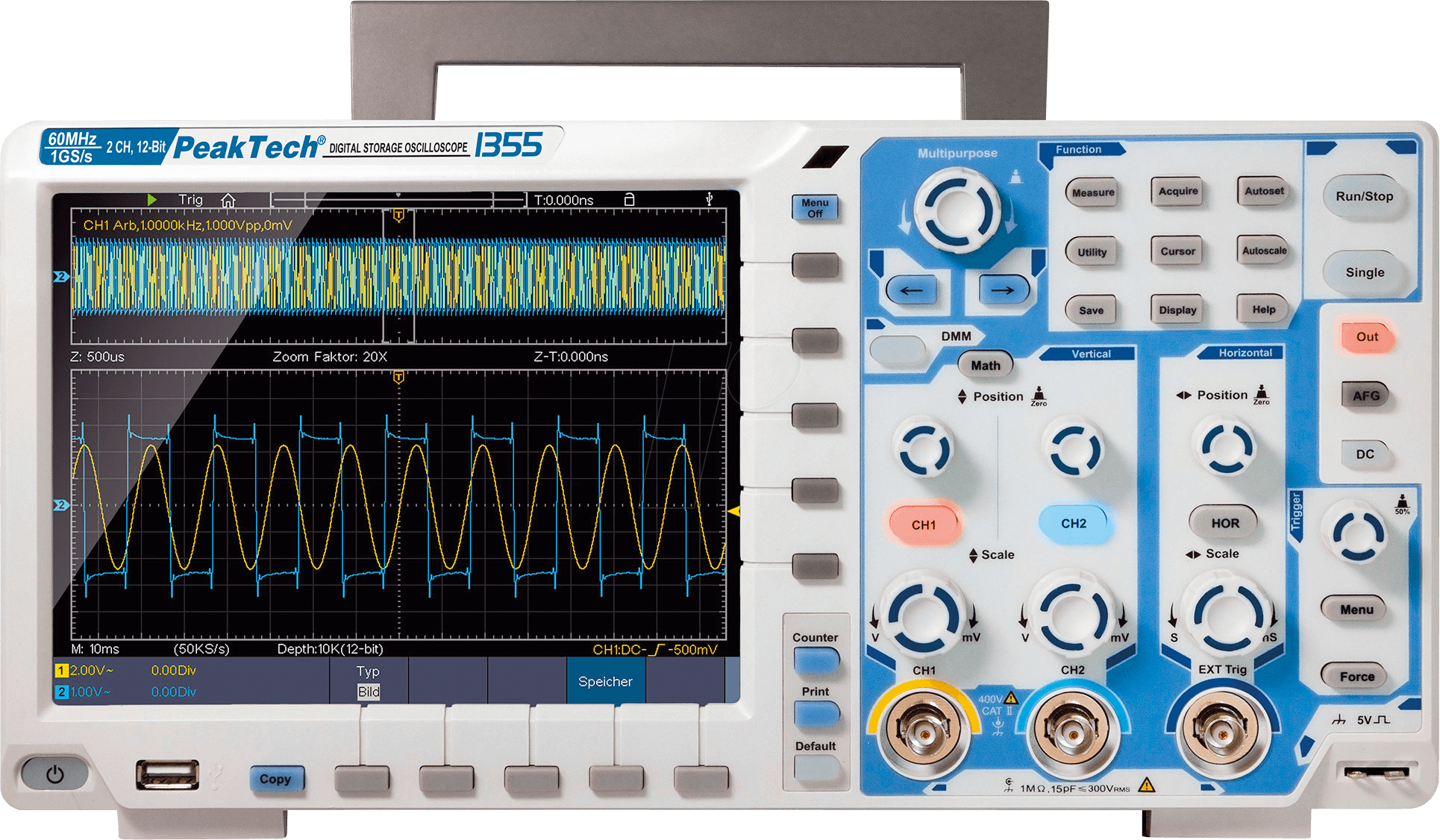 4250569404443 - 1355 - Digital-Speicher-Oszilloskop 60 MHz 2 Kanäle Touchscreen