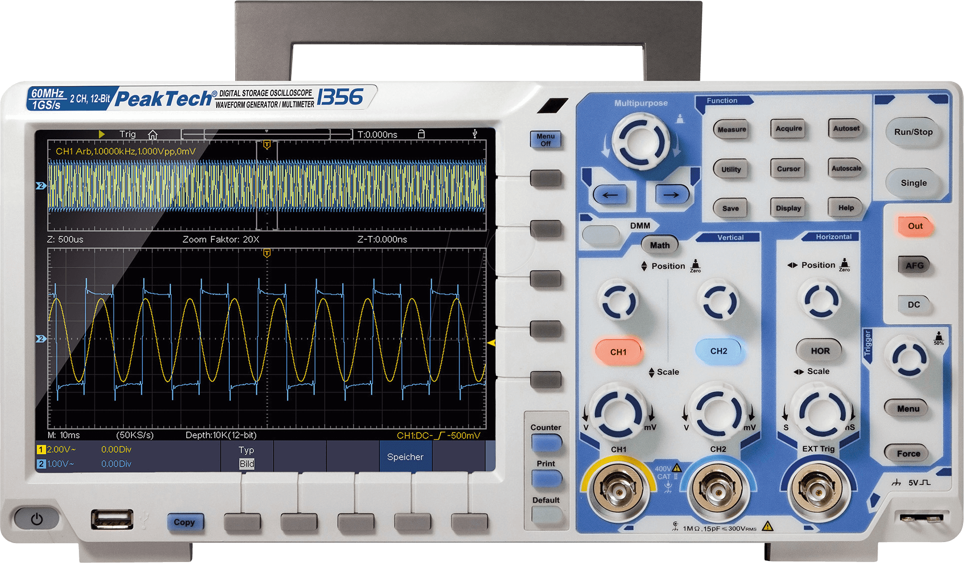 4250569404450 - 1356 - Digital-Speicher-Oszilloskop 60 MHz 2 Kanäle All-In-One