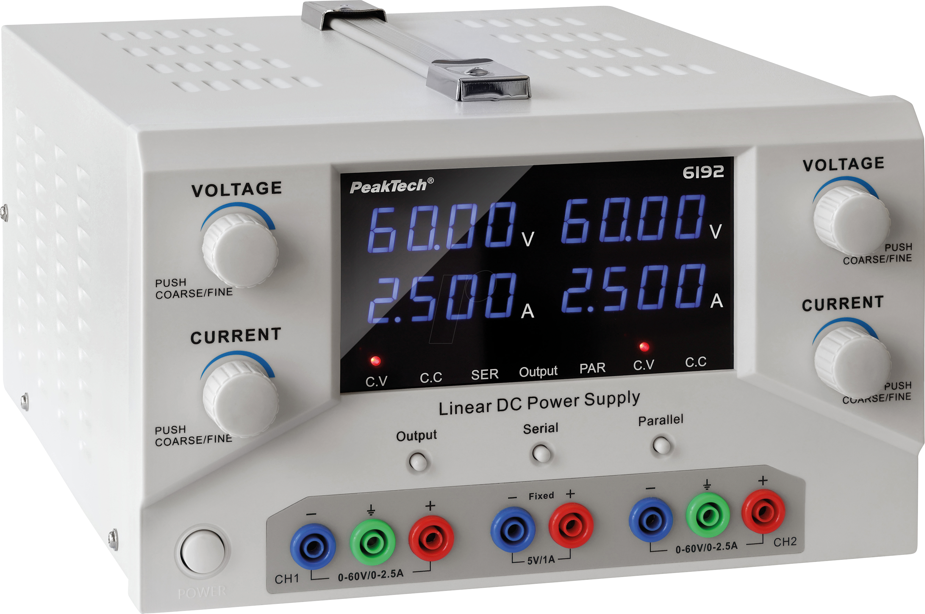 4250569406652 - 6192 - Labornetzgerät 0 - 60 V 0 - 25 A 150 W 2 Kanäle linear