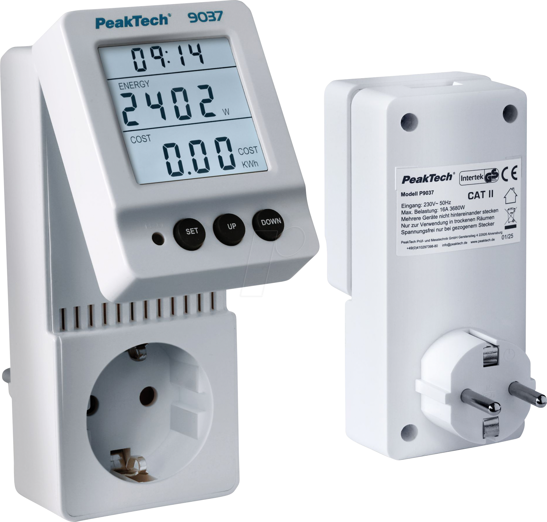 4250569407796 - 9037 - Energiekostenmessgerät digital mit schwenkbarer LCD-Anzeige 4250569407796 - 9037 - Energiekostenmessgerät digital mit schwenkbarer LCD-Anzeige
