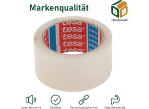 4250584851451 - - 6 x Klebeband (5 cm x 66 m) transparent Paketklebeband Packband pp Kleberolle leise abrollend