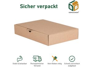 4250584852786 - 1000 x Maxibriefkartons (350 x 250 x 50 mm) DIN A4 stabiler Versandkarton Faltschachtel Versandschachtel Wellpappe BB-Verpackungen - Braun