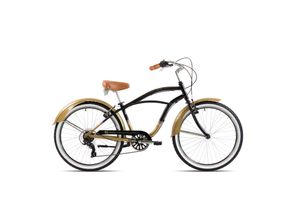 4250585409408 - Chrisson Sando Beachcruiser 26 Zoll Damen Herren 155 - 170 cm Fahrrad 6 Gang schwarz gold 41 cm 4250585409408 - Chrisson Sando Beachcruiser 26 Zoll Damen Herren 155 - 170 cm Fahrrad 6 Gang schwarz gold 41 cm