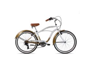 4250585409415 - Chrisson Sando Beachcruiser 26 Zoll Damen Herren 155 - 170 cm Fahrrad 6 Gang weiß gold 41 cm 4250585409415 - Chrisson Sando Beachcruiser 26 Zoll Damen Herren 155 - 170 cm Fahrrad 6 Gang weiß gold 41 cm