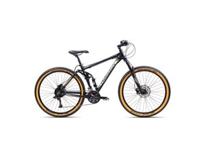 4250585419452 - Chrisson Hitter Mountainbike Fully 275 Zoll Damen Herren 170 - 185 cm MTB Fahrrad 27 Gänge Trailbike schwarz 46 cm