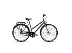4250585419674 - Chrisson City One Urban Bike 28 Zoll Fahrrad Damen Herren 155 - 175 cm 3 Gänge Tour anthrazit 53 cm