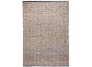 4250617406115 - Teppich TOM TAILOR HOME Braid Teppiche Gr B L 65 cm x 135 cm 7 mm 1 St beige (natur blau) Baumwollteppiche Flachgewebe handgewebt Material 70% Jute 30% Baumwolle