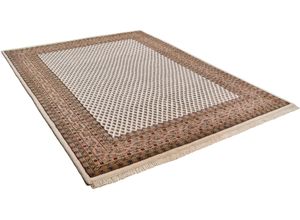 4250617409253 - Orientteppich THEKO Chandi Mir Teppiche Gr B L 70 cm x 140 cm 12 mm 1 St braun (creme braun) Fransenteppich Esszimmerteppiche reine Wolle handgeknüpft mit Fransen