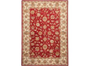 4250617418354 - Wollteppich THEKO Royal Ziegler 503 Teppiche Gr B L 70 cm x 140 cm 14 mm 1 St rot Schurwollteppiche reine Wolle handgetuftet Orient-Optik mit Bordüre