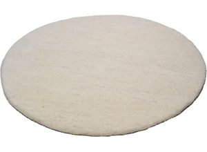 4250617440355 - Wollteppich THEKO Amravati Teppiche Gr Ø 150 cm 28 mm 1 St beige (natur grau) Schurwollteppiche echter Berber Teppich aus Marokko reine Wolle handgeknüpft