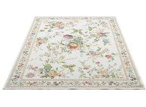 4250617453430 - Teppich THEKO Flomi Sagrini Teppiche Gr B L 200 cm x 290 cm 4 mm 1 St beige (creme) Baumwollteppiche Flachgewebe Pastell-Farben Blumen Design