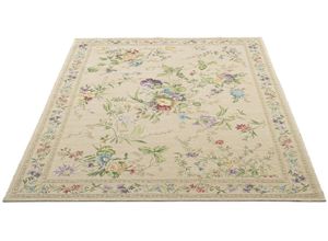 4250617453492 - Teppich THEKO Flomi Sagrini Teppiche Gr B L 120 cm x 170 cm 4 mm 1 St beige Baumwollteppiche Flachgewebe Pastell-Farben Blumen Design