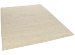 4250617468458 - Wollteppich THEKO Hadj Uni Teppiche Gr B L 70 cm x 140 cm 25 mm 1 St beige Schurwollteppiche echter Berber Teppich reine Wolle meliert handgeknüpft