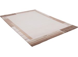 4250617478570 - Wollteppich THEKO Kailash 110 Teppiche Gr B L 60 cm x 90 cm 20 mm 1 St beige Schurwollteppiche reine Wolle handgeknüpft mit Bordüre