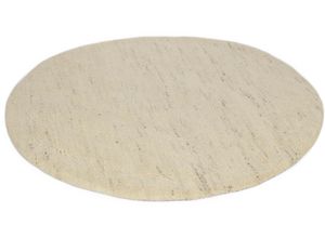 4250617483505 - Wollteppich THEKO Taza Royal Teppiche Gr Ø 150 cm 24 mm 1 St beige (natur meliert) Schurwollteppiche echter Berber Teppich aus Marokko reine Schurwolle handgeknüpft