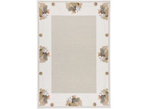 4250617490800 - Teppich THEKO Flomi Kitten Teppiche Gr B L 160 cm x 230 cm 4 mm 1 St beige Baumwollteppiche mit Bordüre und niedlichem Katzenmotiv