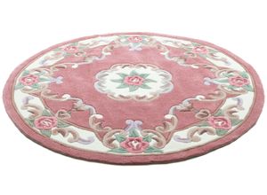 4250617491258 - Teppich THEKO Ming Teppiche Gr Ø 190 cm 14 mm 1 St rosa (rosé) Orientalische Muster hochwertiges Acrylgarn ideal im Wohnzimmer & Schlafzimmer