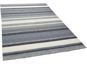 4250617492422 - Teppich GINO FALCONE Rosetta-Stripes Teppiche Gr B L 120 cm x 180 cm 20 mm 1 St blau Esszimmerteppiche In- und Outdoor geeignet Wohnzimmer