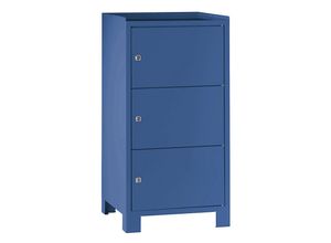 4250618214085 - Werkzeugschrank mit Füßen HxBxT 1000 x 500 x 500 mm 3 verschließbare Fächer brillantblau RAL 5007