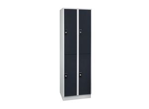 4250618243573 - Garderobenschrank 4 Fächer Breite 600 mm lichtgrau   anthrazitgrau