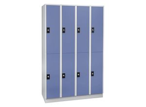 4250618248196 - Garderobenschrank 8 Fächer Breite 1200 mm lichtgrau   taubenblau