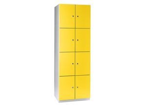 4250618250601 - Fächerschrank 8 Fächer 1800 x 600 x 500 mm Türen zinkgelb