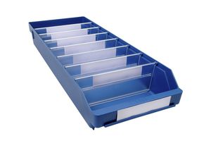 4250621500182 - Regalkasten aus hochschlagfestem Polypropylen blau LxBxH 600 x 240 x 95 mm VE 15 Stk