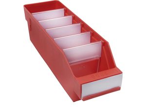 4250621500380 - Regalkasten aus hochschlagfestem Polypropylen rot LxBxH 300 x 90 x 95 mm VE 40 Stk