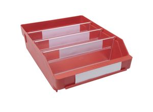 4250621500410 - Regalkasten aus hochschlagfestem Polypropylen rot LxBxH 300 x 240 x 95 mm VE 15 Stk