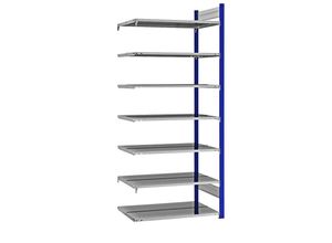 4250623704717 - Ordner-Steckregal doppelseitig Höhe 2350 mm BxT 1000 x 600 mm Anbauregal blau   verzinkt hofe