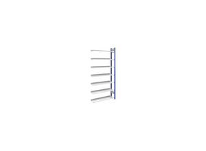 4250623705653 - Ordner-Steckregal einseitig Höhe 2350 mm BxT 1000 x 300 mm Anbauregal blau   grau hofe