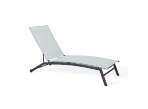 4250627271611 - Sonnenliege Chaise Kunststoff anthrazit weiß