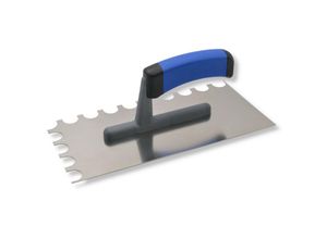 4250627903604 - Dewepro - Zahnkelle - Zahnspachtel - Glättekelle gezahnt - halbrunde Zahnung 20x15mm - Torbogenzahnung für großzügigen Kleberauftrag