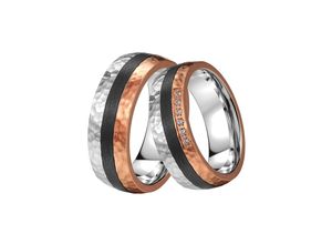 4250633299241 - Trauring Schmuck Geschenk Edelstahl Ehering Partnerring LIEBE Fingerringe Gr 52 mit Zirkonia Edelstahl-Carbon 7 mm rosegold (edelstahlfarben roségoldfarben schwarz kristallweiß) wahlweise mit oder ohne Zirkonia