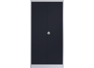 4250633302200 - mauser Stahlschrank mit Flügeltüren 4 Fachböden T 500 mm weißaluminium   anthrazitgrau